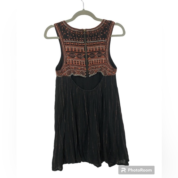 Free People Women’s Dress Beaded Gauze Open Back Casual Carefree Flowing - Picture 2 of 11